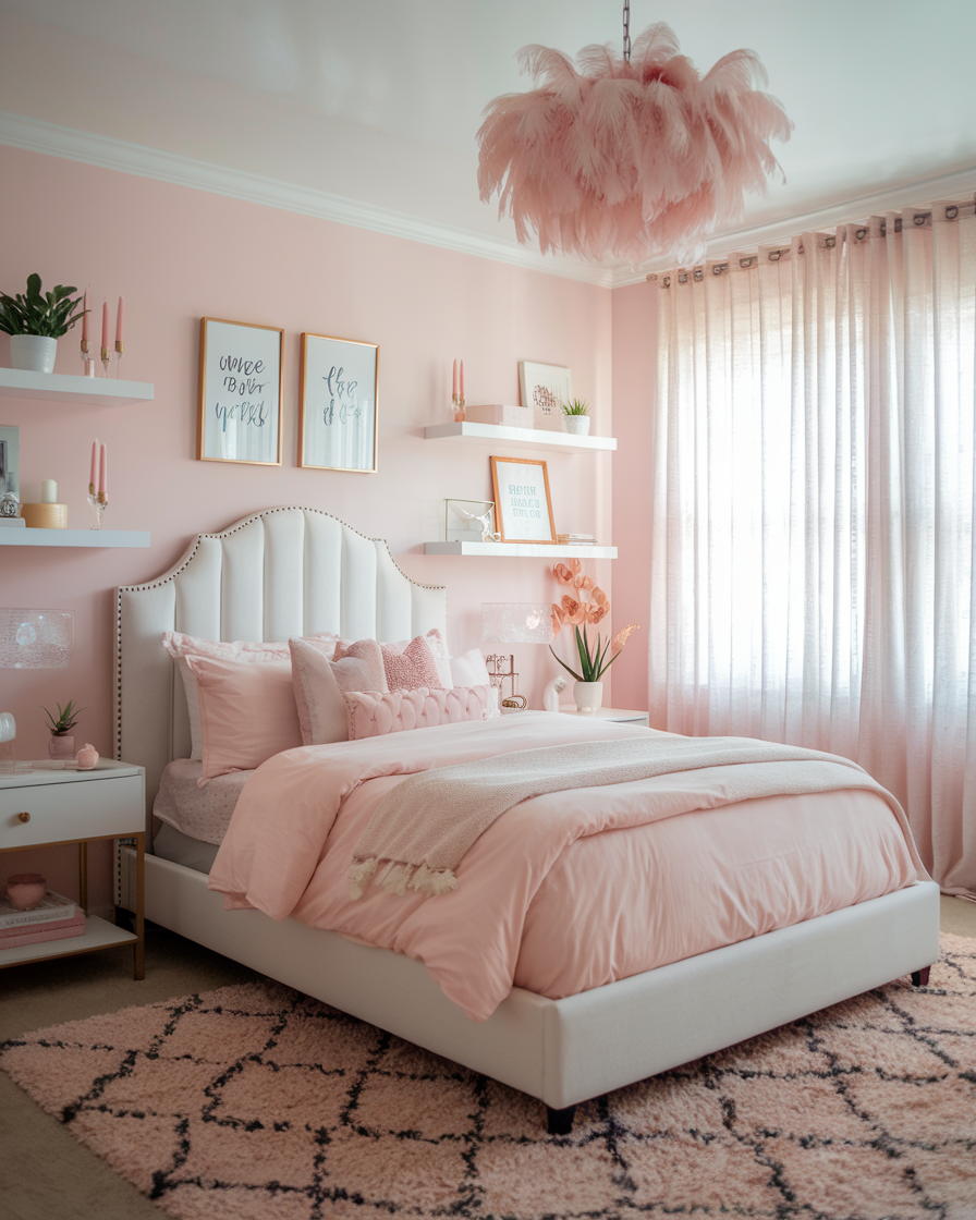 Pink Feather Chandelier Adds Whimsical Flair