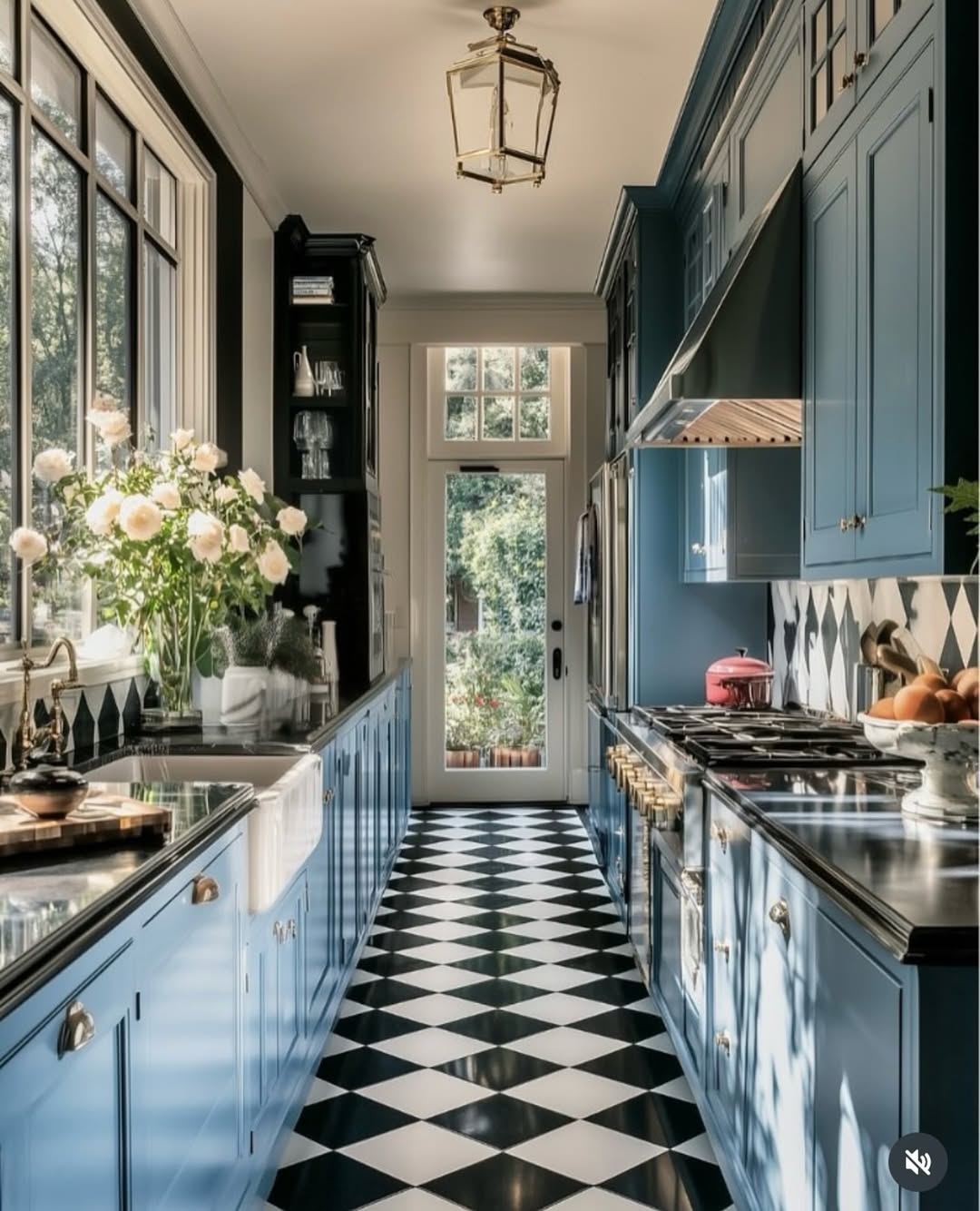 Bold Diamond Floor Tiles Create a Striking Visual Path
