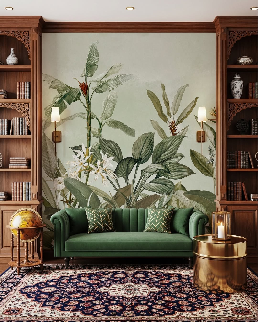Lush Botanical Mural for a Tropical Escape