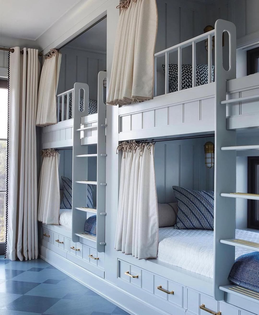 Bunk Beds with Individual Curtains for Privacy