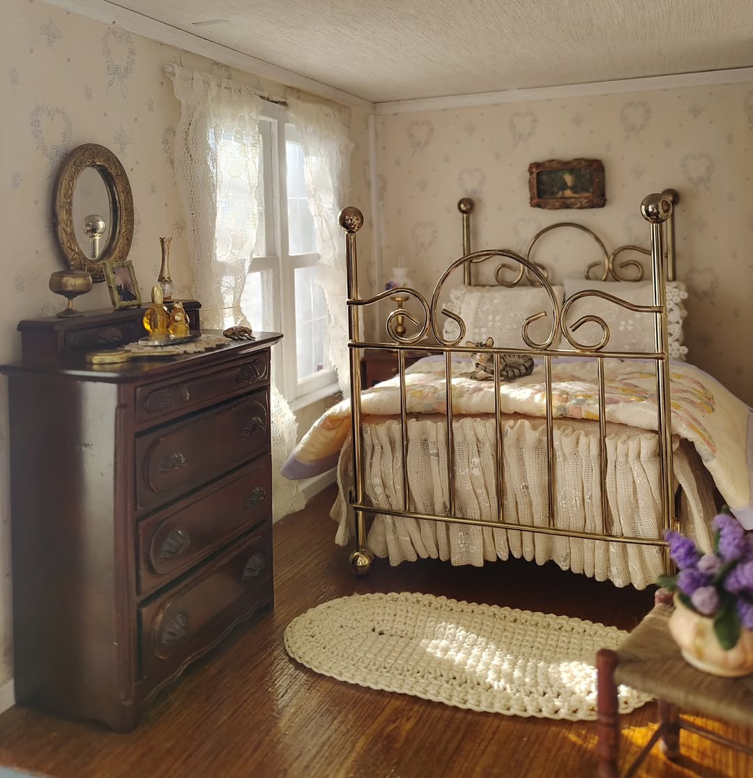 Dark Wood Dresser With Ornate Details for Vanity Items