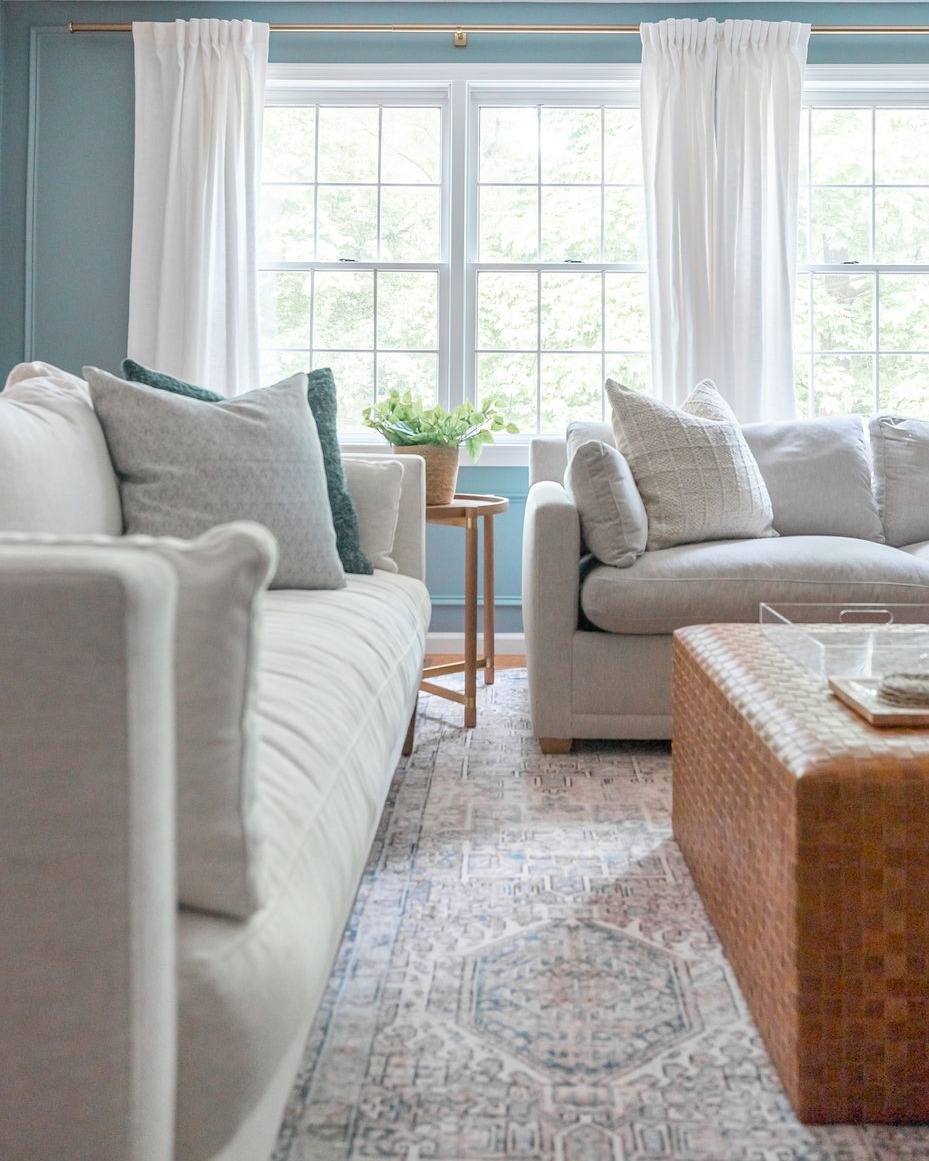Woven Rattan Ottoman Adds Warm Texture