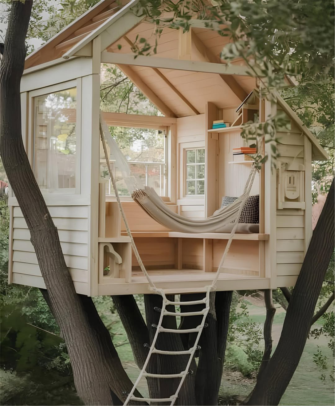 Hammock and Built-In Seating for Relaxation