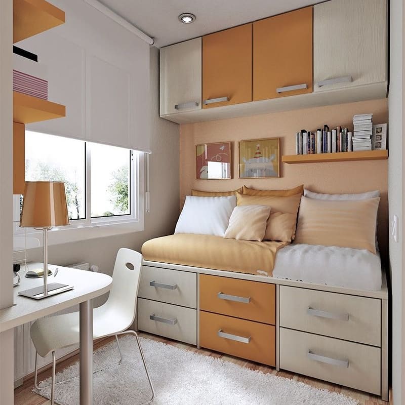 Bed Frame with Integrated Drawers for Hidden Storage