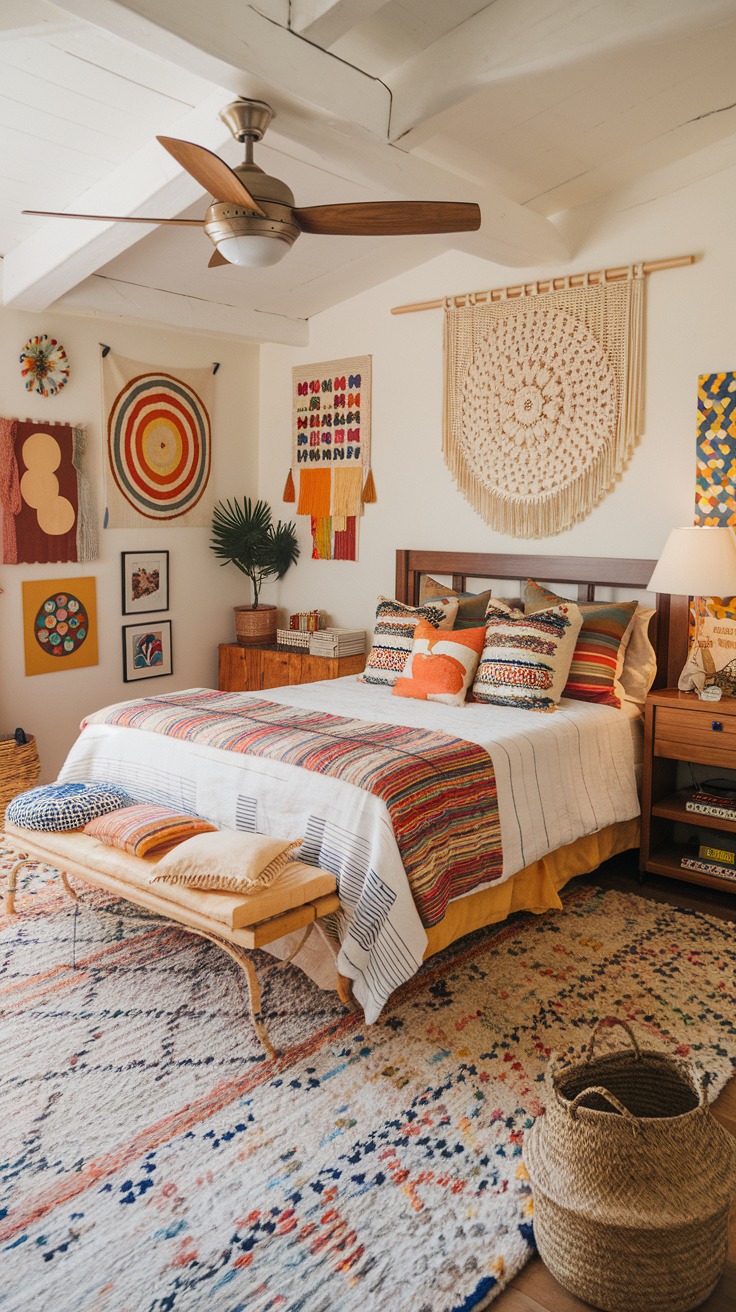 Macrame Wall Hanging Adds Boho Texture Above the Bed