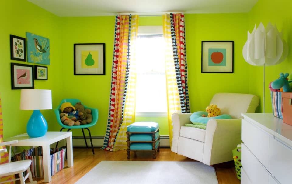 Playful Pear and Apple Art Adds Whimsy to Bright Walls