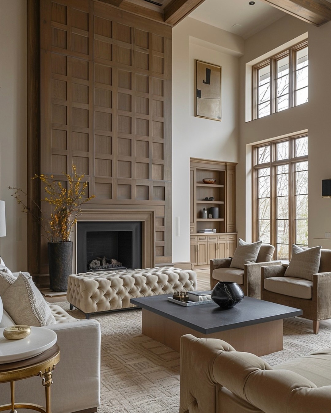 Tufted Ottoman for Soft Seating and Coffee Table Use