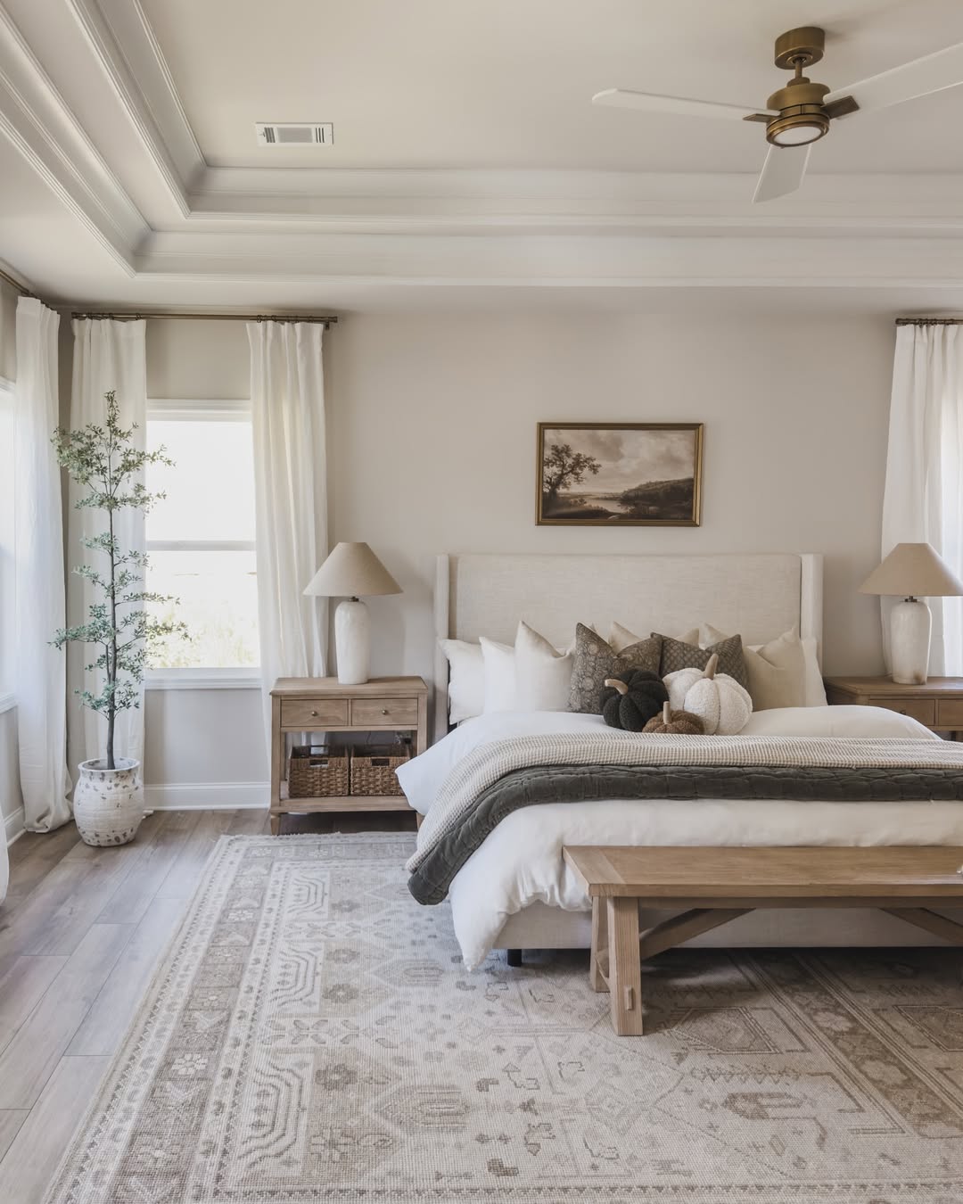 Tidy Up with Wooden Nightstands and Basket Drawers
