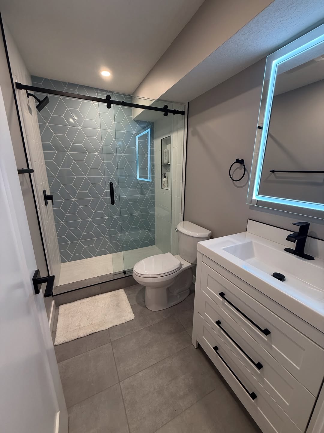 Design a Modern Shower Focal Point with Geometric Tile