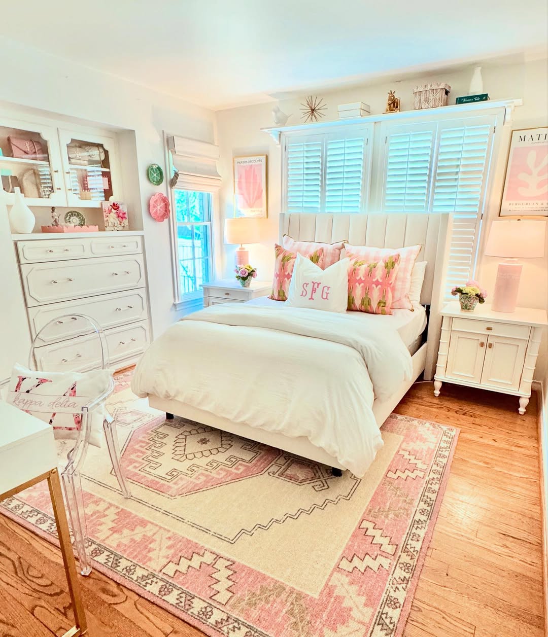 Ground Your Space with a Pink and Cream Geometric Rug