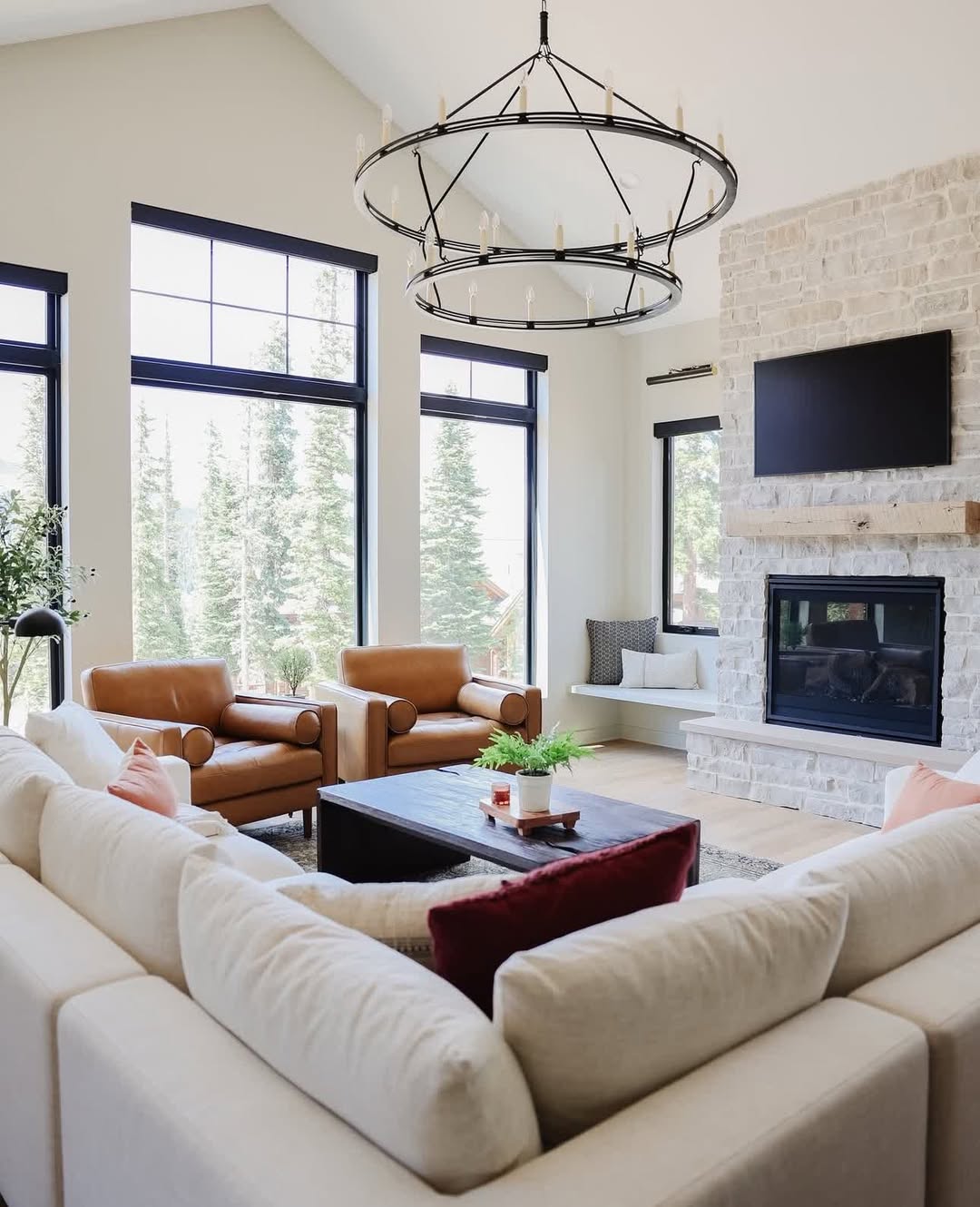 Dramatize High Ceilings With a Two-Tiered Chandelier