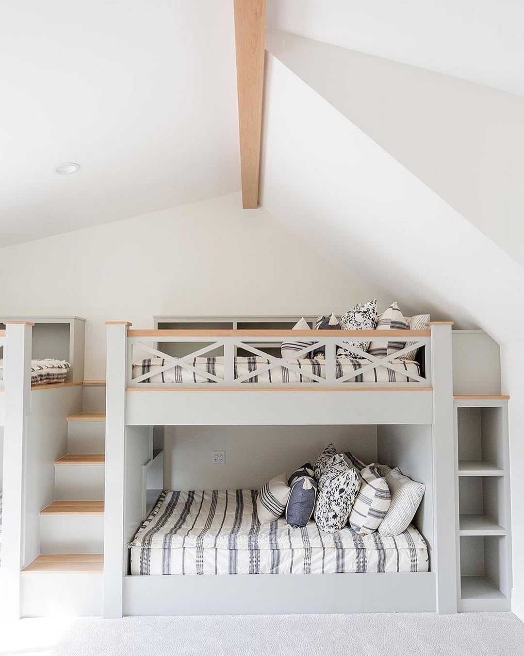 Bunk Bed with Staircase Storage and Shelving