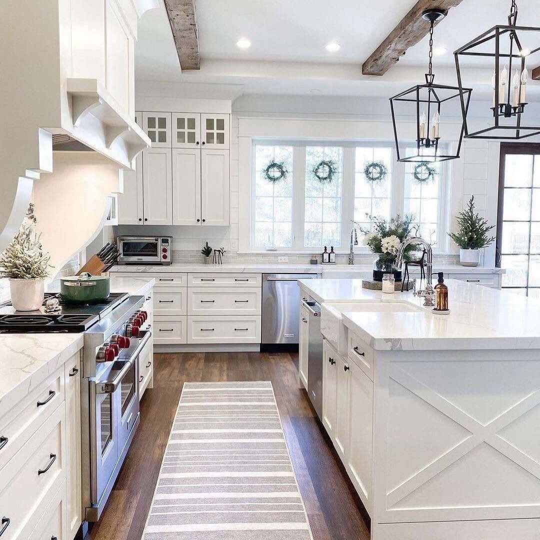 Kitchen Island With X-Detail Adds Architectural Flair