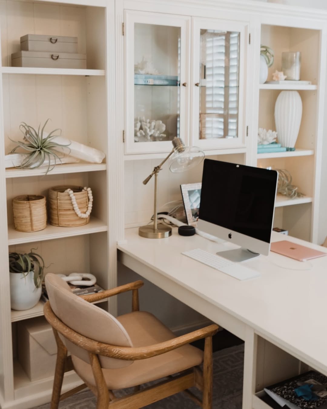 Contain Desk Clutter with Woven Baskets
