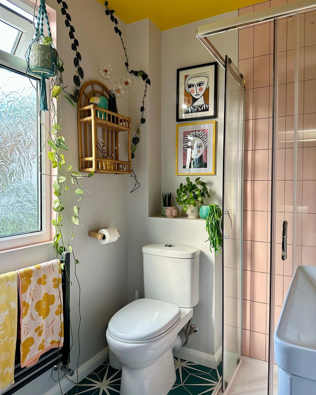 Arched Rattan Shelf for Displaying Small Bathroom Items