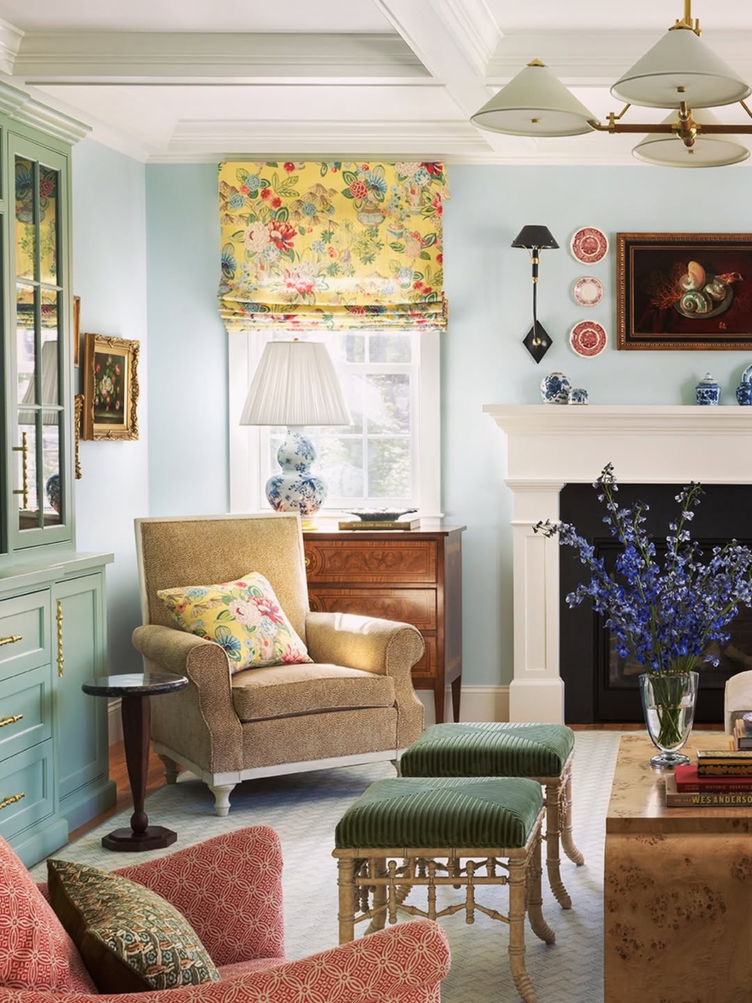Green Velvet Ottomans Add Plush Comfort and Color