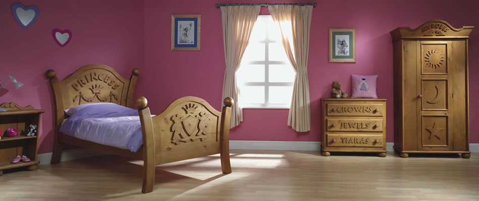 Wooden Dresser With Carved Labels for Keepsakes