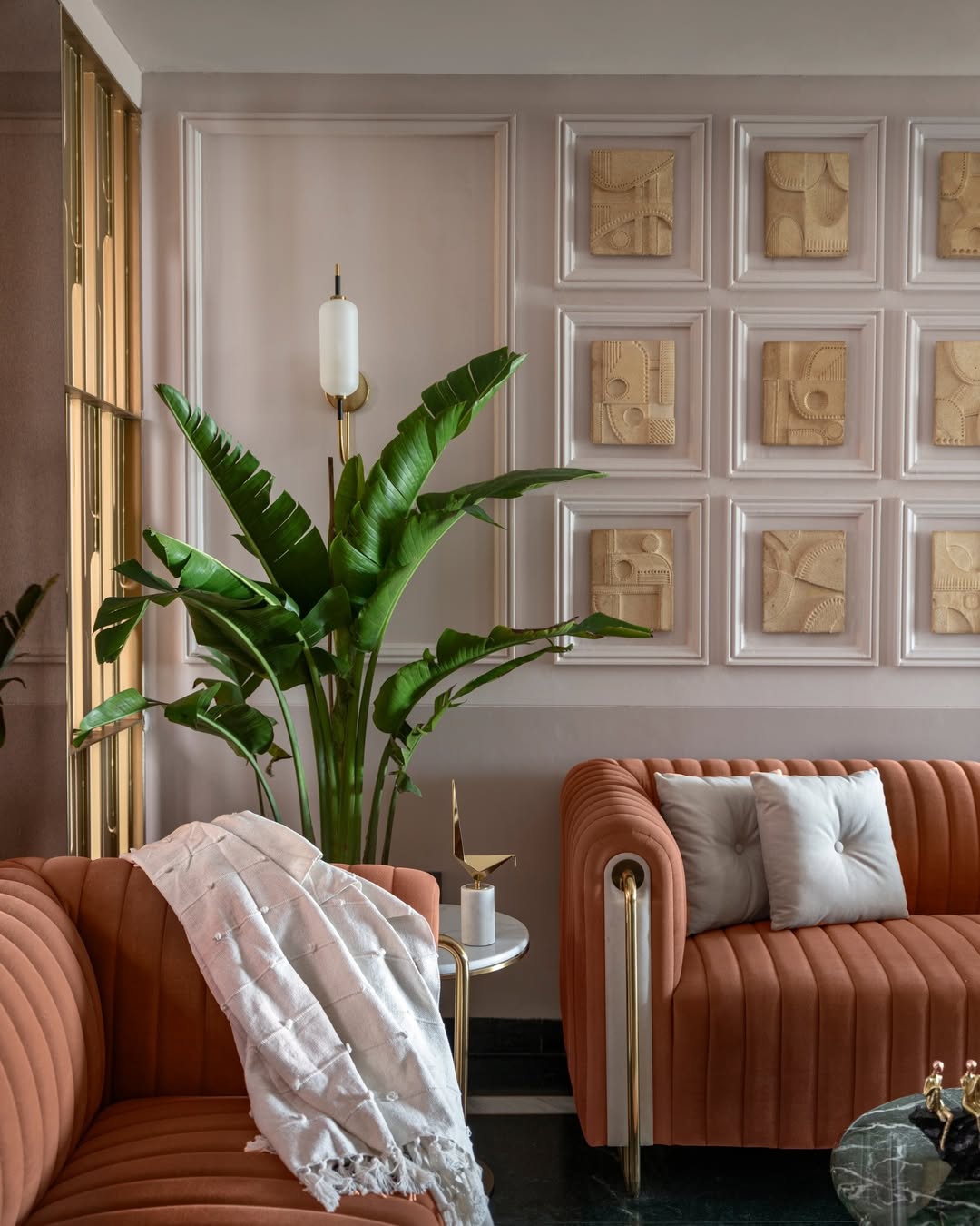 Framed Textured Art Panels Create a Chic Gallery Wall