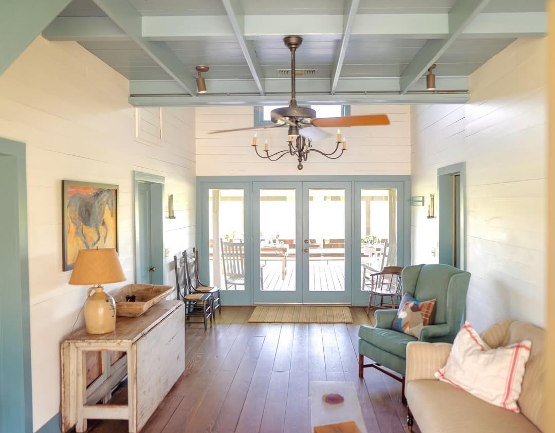 Painted Ceiling Beams Add Architectural Interest