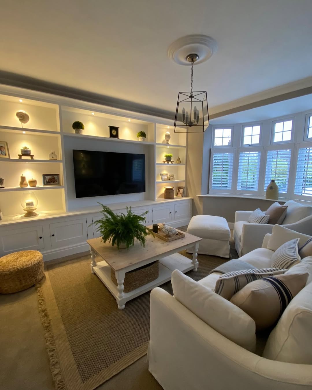 Built-In White Shelving with Spotlighting