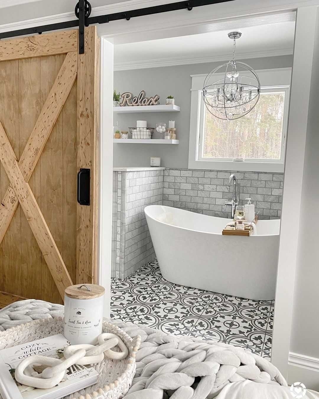 Keep Bathroom Essentials Accessible on Narrow Floating Shelves