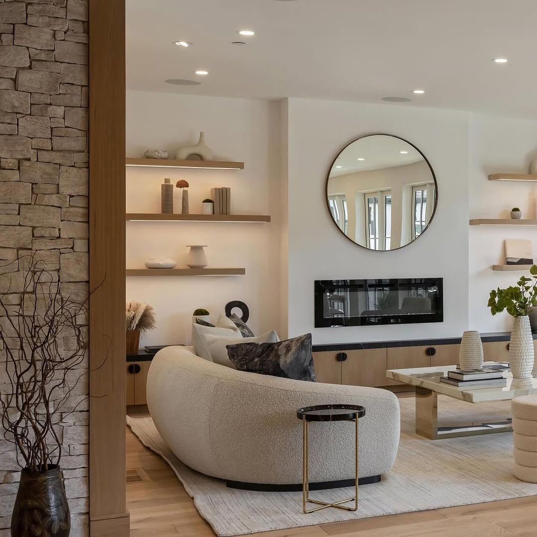 Highlight Displays with Floating Shelves and Integrated Lighting