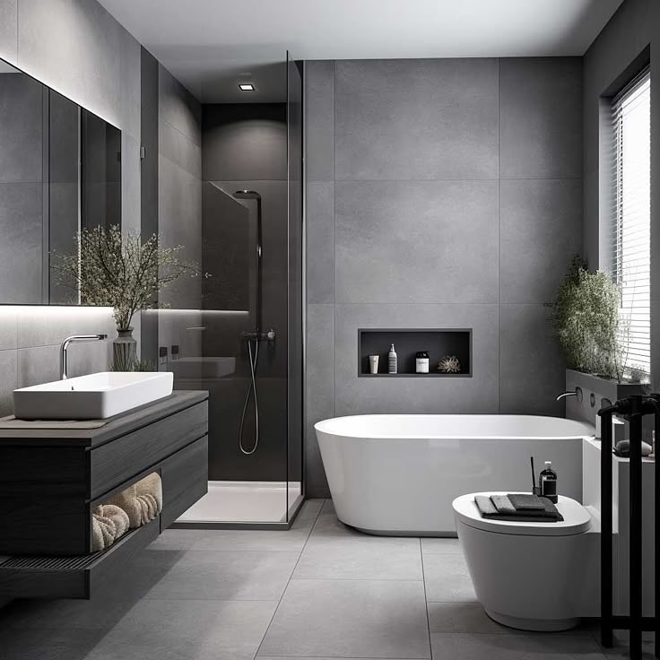 Deep Wall Alcove for Bathing Essentials