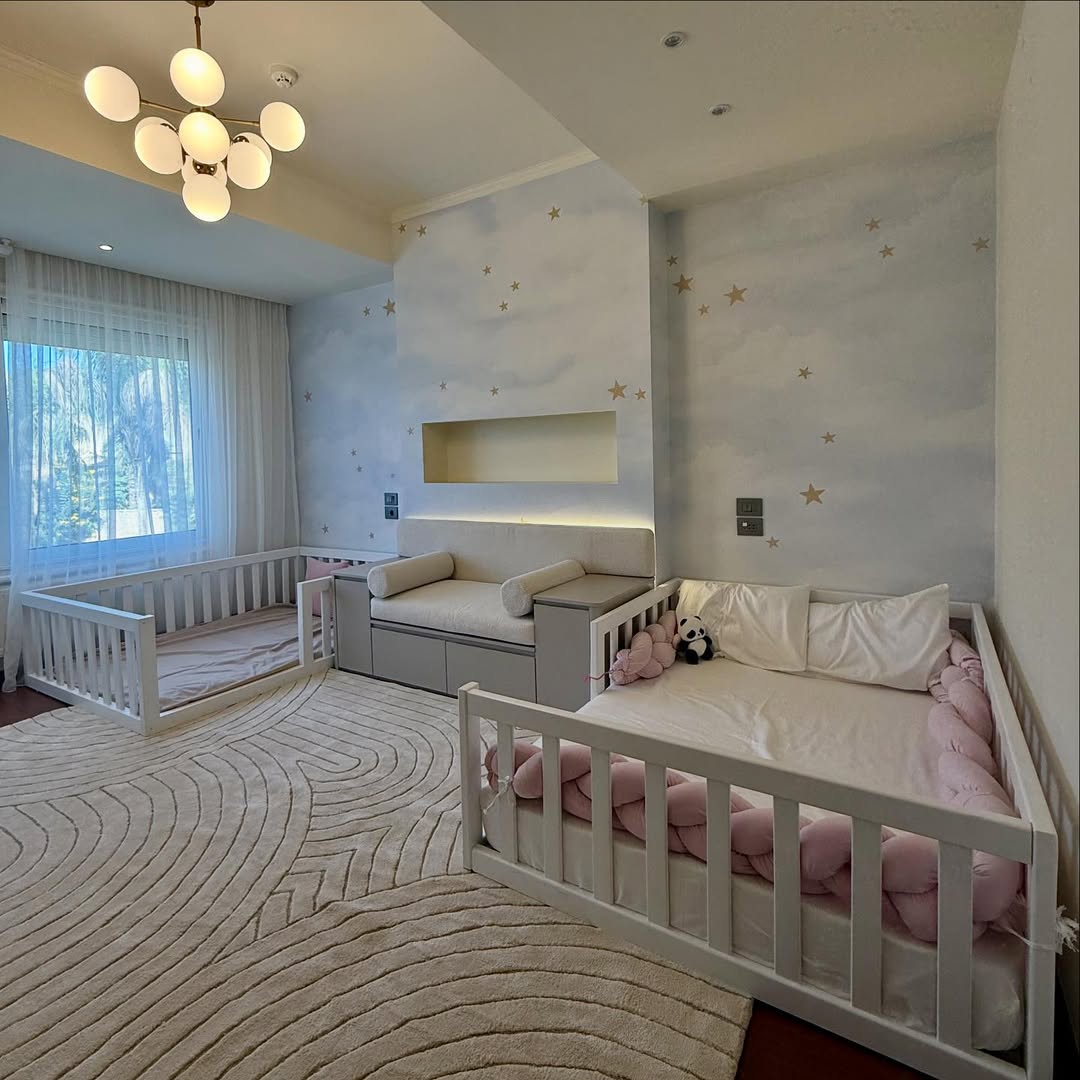 Cloud and Star Wall Mural Creates a Dreamy Backdrop