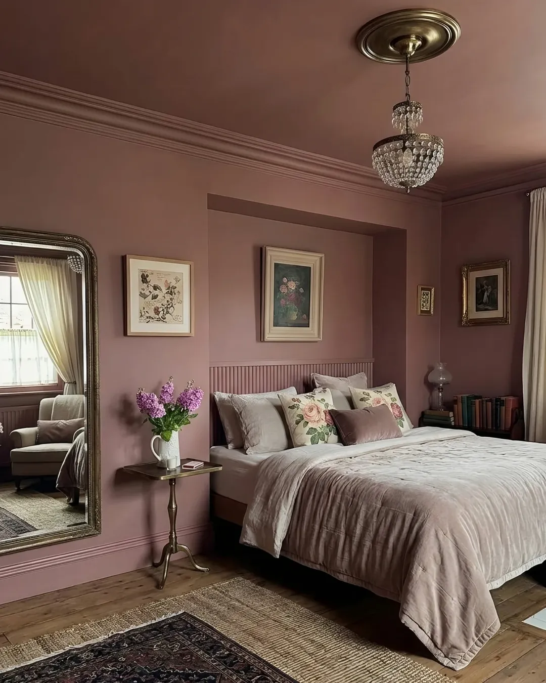 Fluted Pink Headboard for Vertical Texture