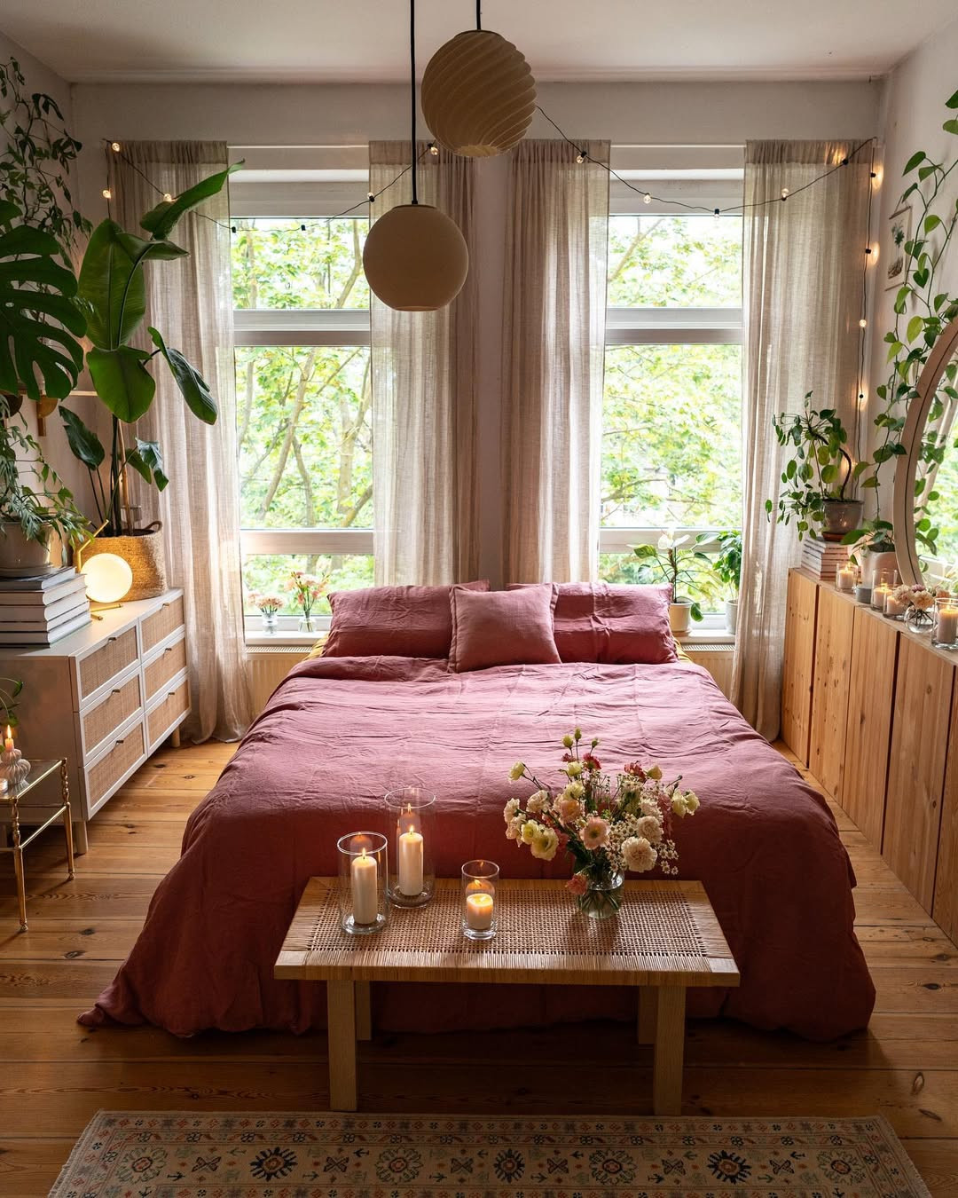 Rattan Coffee Table Adds Natural Texture to Bedside