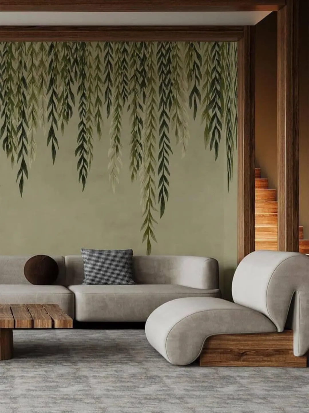 Cascading Leaf Wallpaper for a Natural Vibe