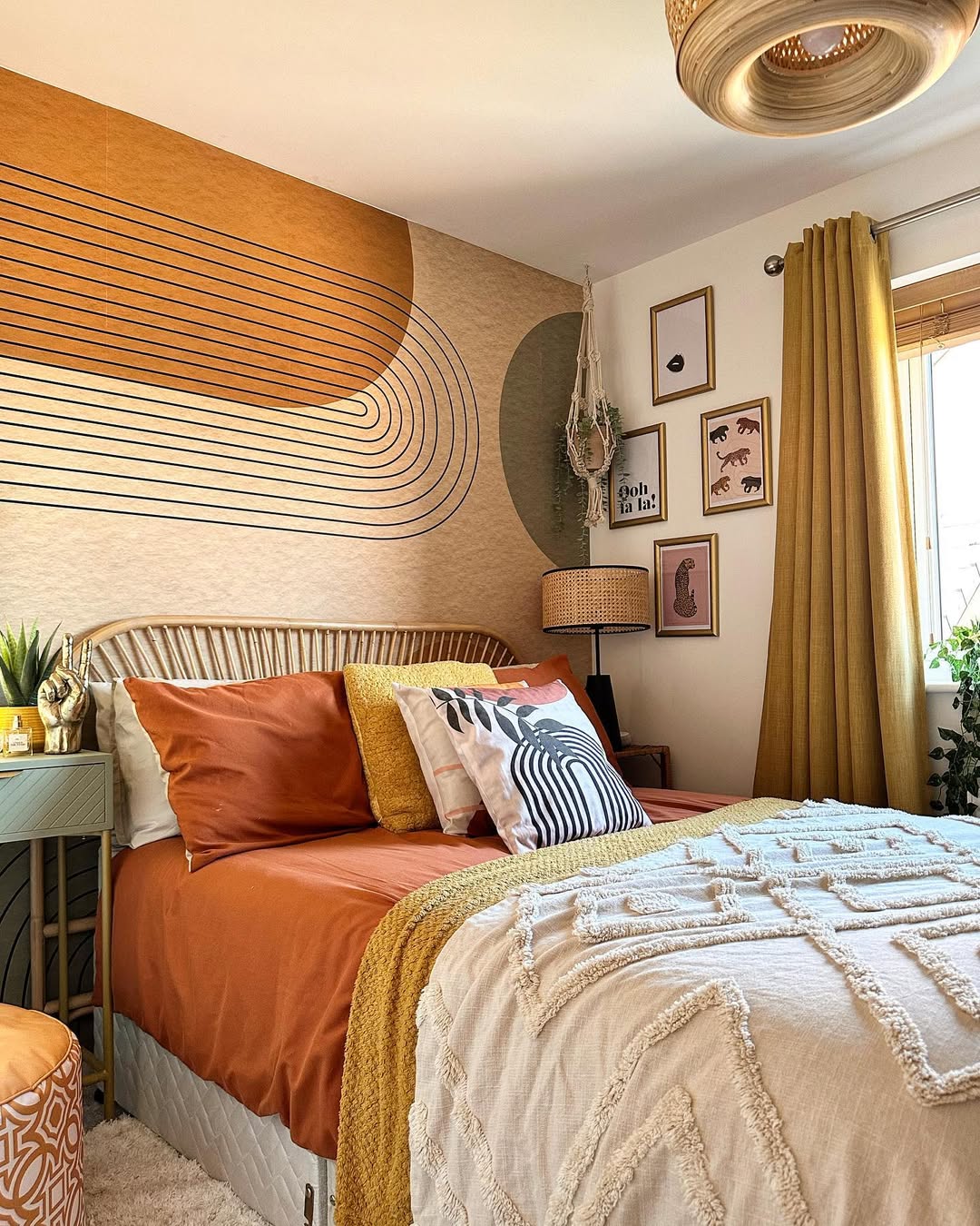 Textured Wall Art Creates a Bold Geometric Backdrop