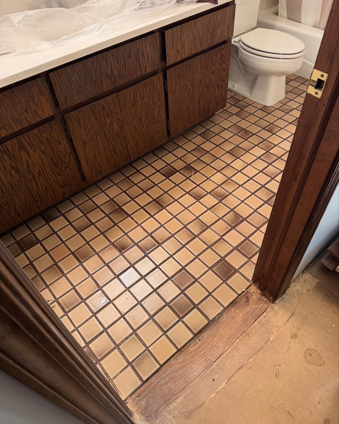 Small Square Tiles in Varying Earth Tones