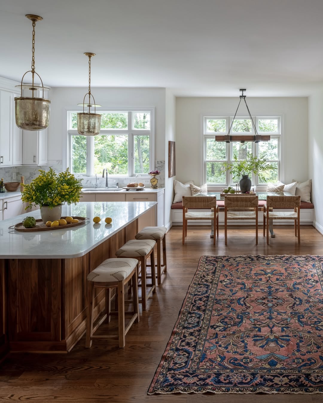 Textured Pendant Lights Cast a Warm, Distressed Glow