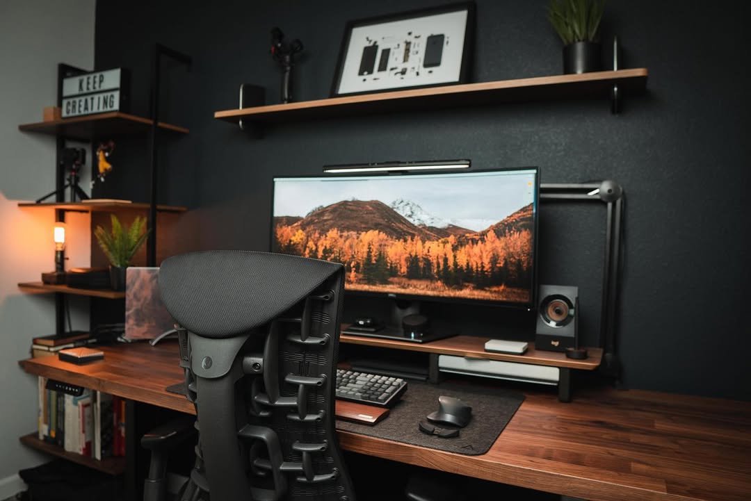 Layer Your Monitor Area with Floating Shelves