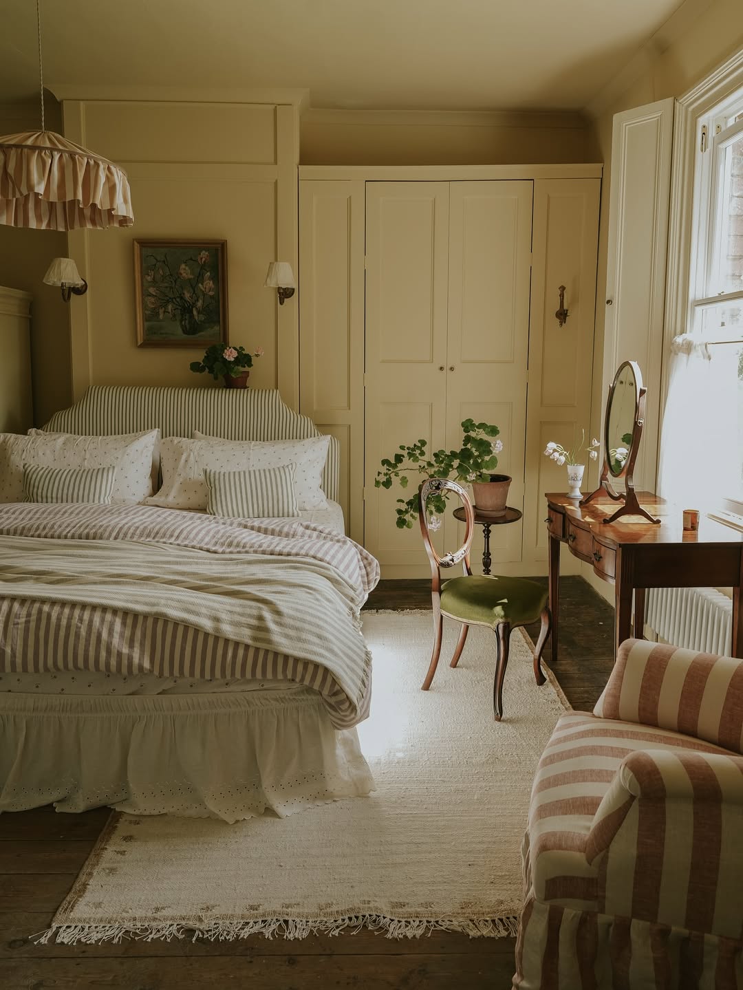 Anchor Your Bed With a Striped Headboard