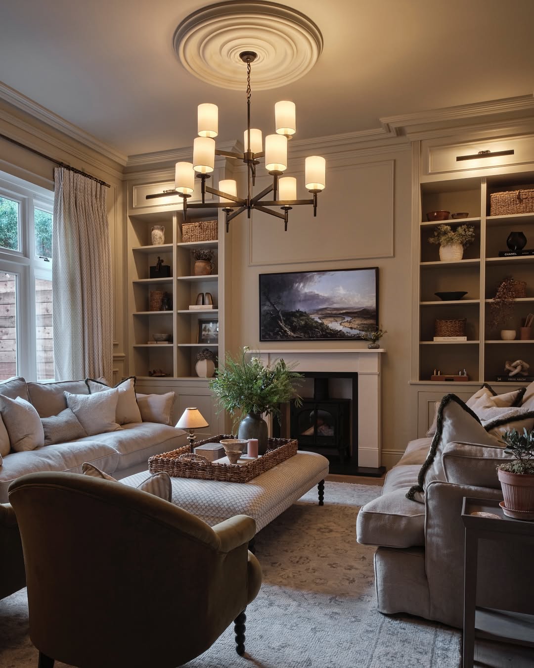 Contain Ottoman Clutter with a Woven Tray