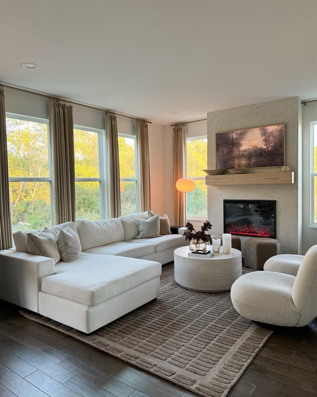 Anchor Your Seating Area with a Textured Geometric Rug