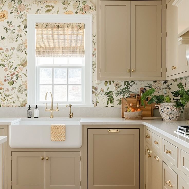Bring Life to Your Backsplash with Floral Wallpaper