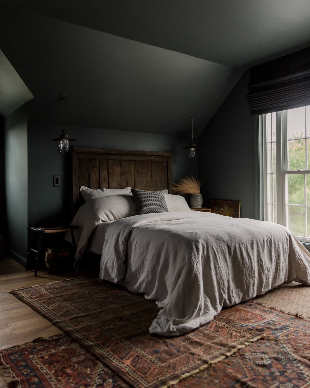 Layered Vintage Rugs for Warmth on Dark Floors