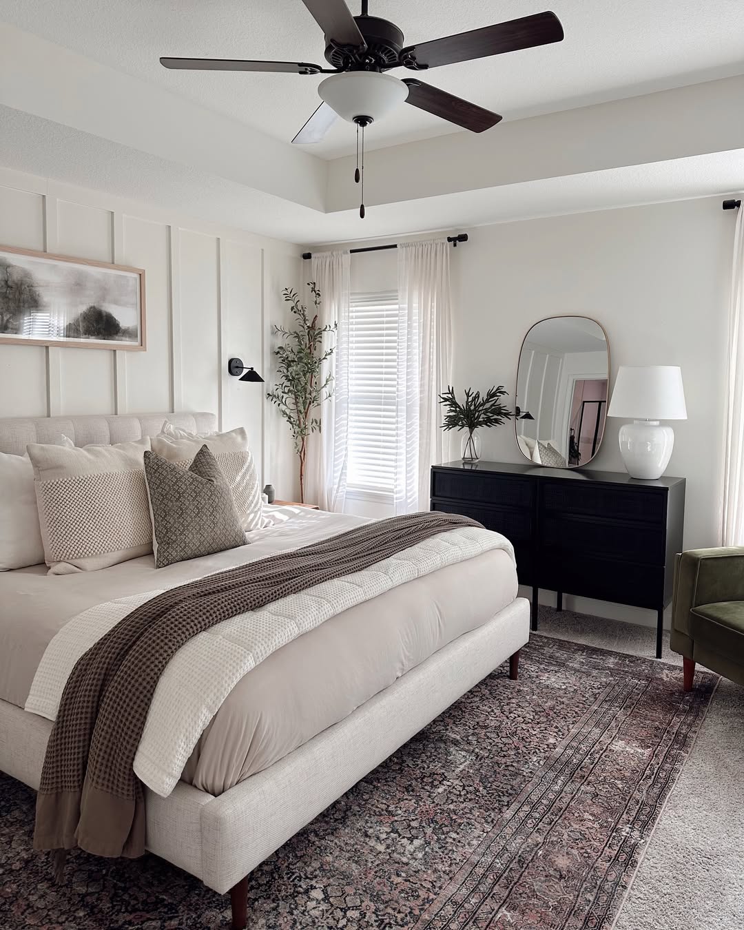 Layering Textured Throws Adds Depth to Neutral Bedding