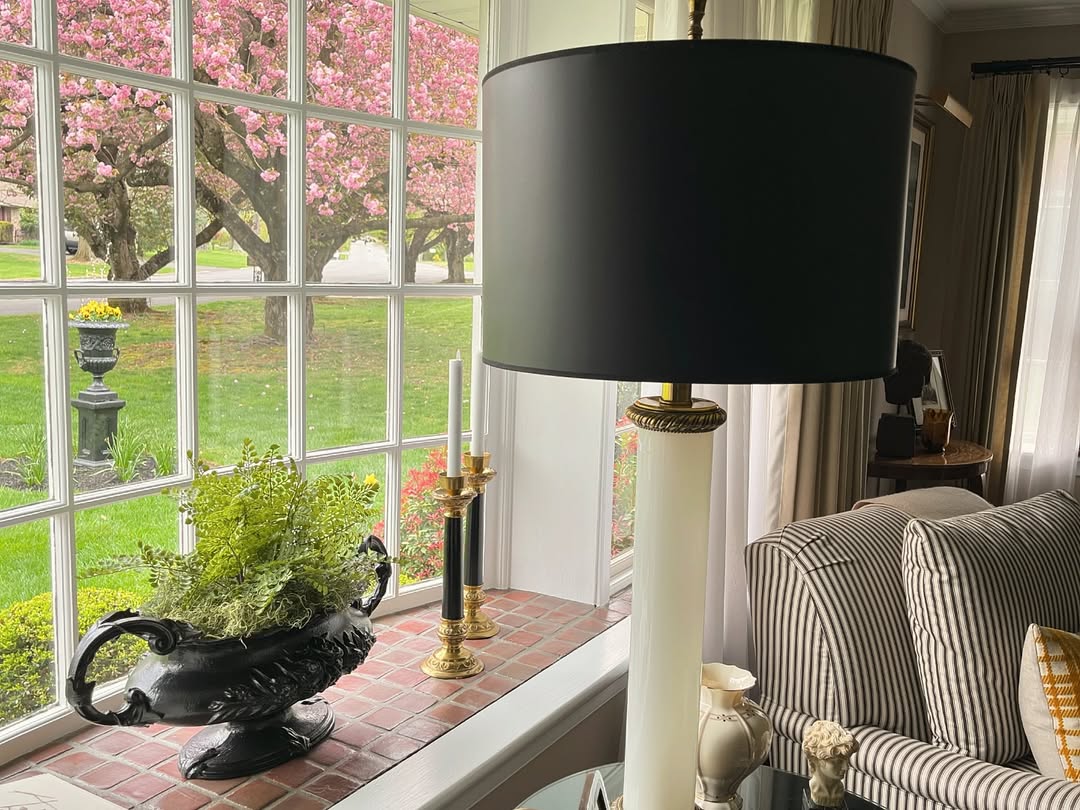 Dramatic Greenery in a Black Urn Planter