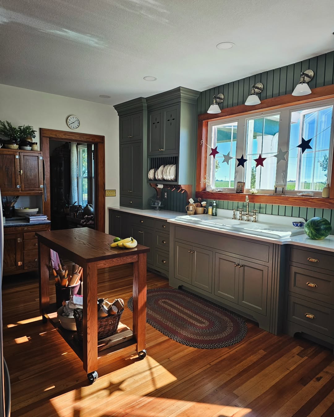 Wooden Kitchen Cart With Wheels For Flexible Prep Space