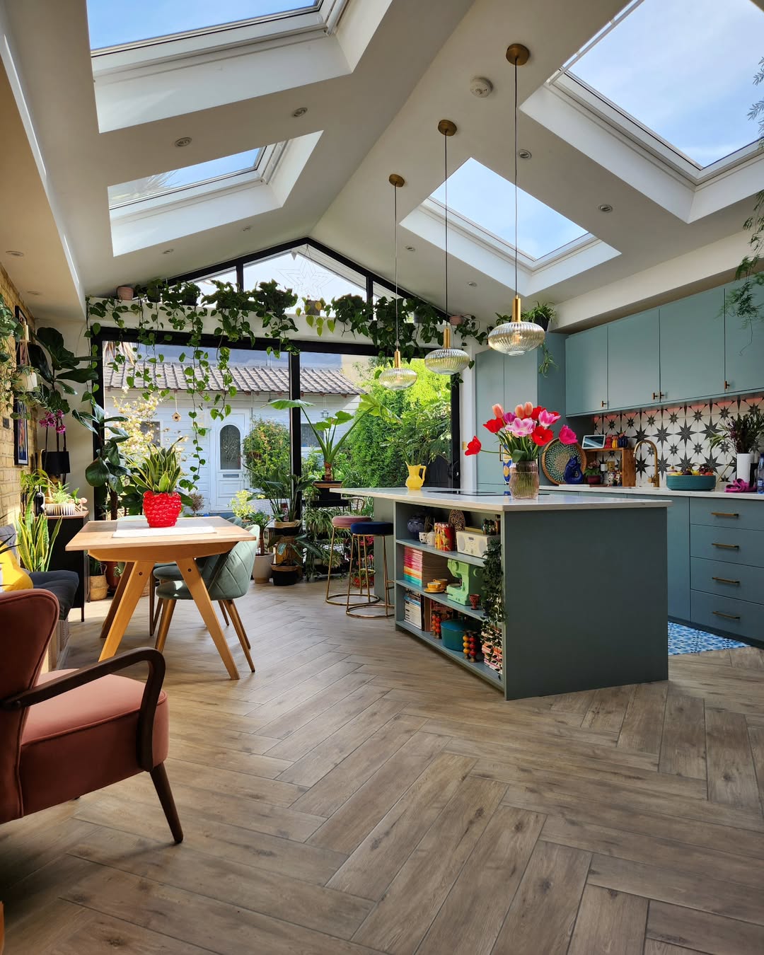 Drape Trailing Greenery Over Skylights and Windows for a Natural Canopy