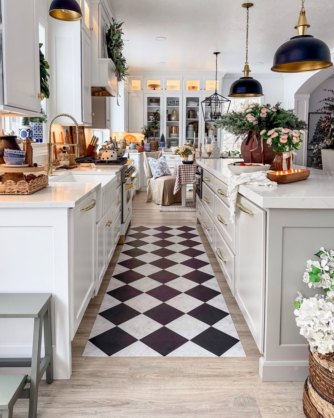 Harlequin Runner Adds Bold Contrast to Light Wood Floors