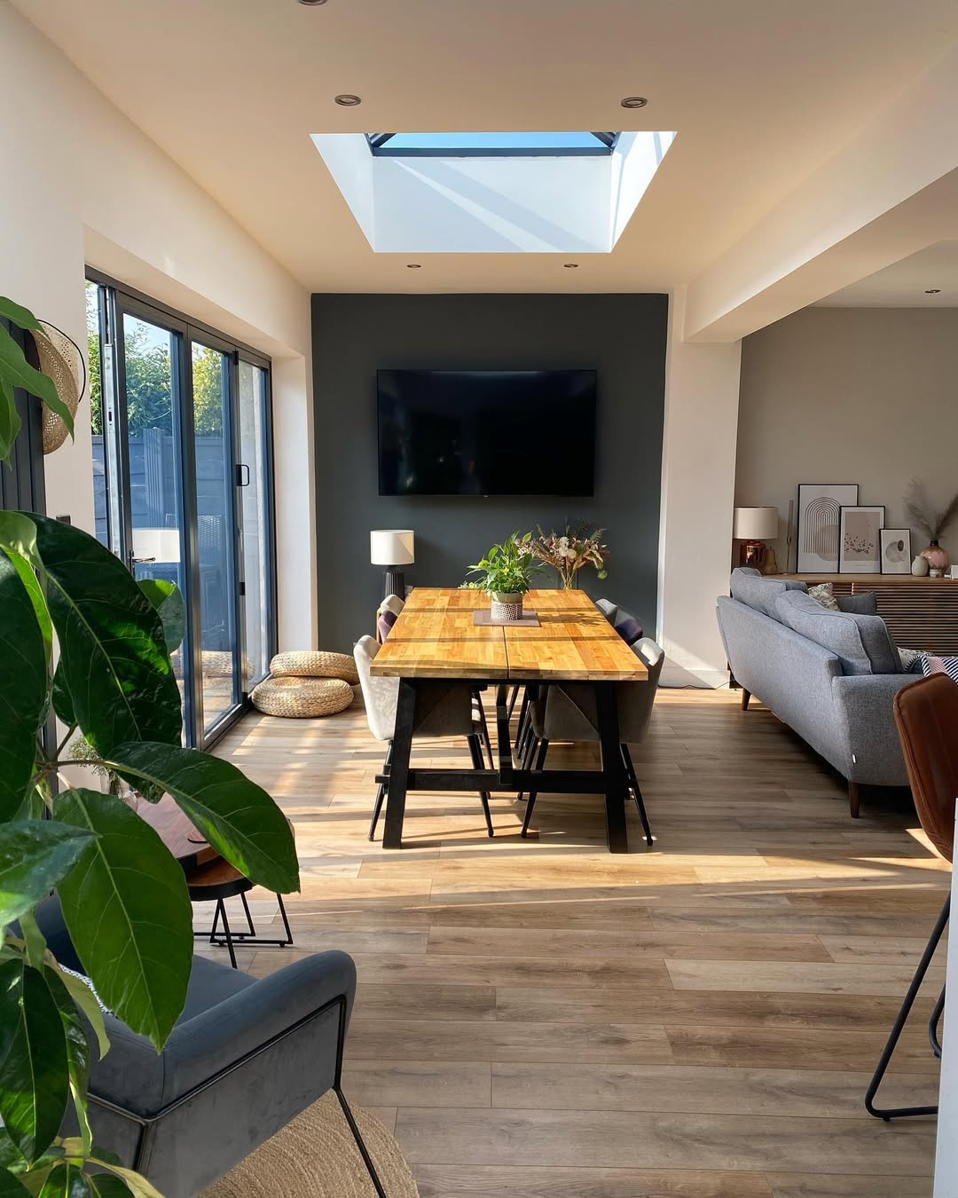 Anchor Your Dining Area with a Dark-Legged Wooden Table