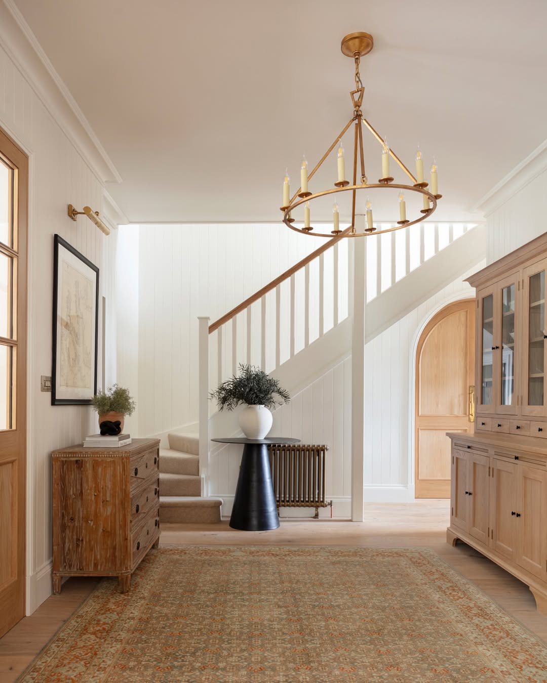 Wooden Dresser Adds Rustic Charm to Entryway