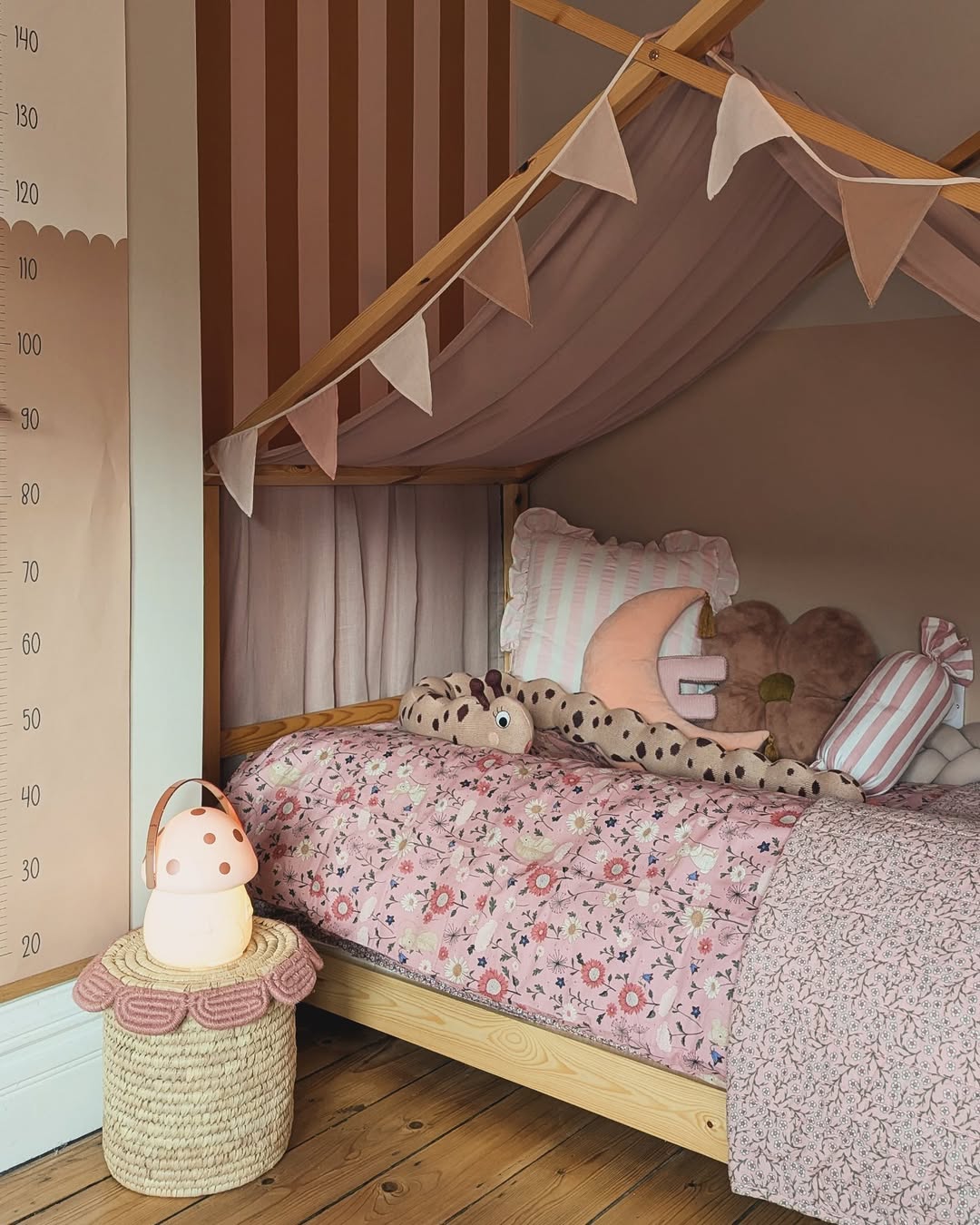 Pink Floral Bedding Creates a Sweet, Whimsical Scene