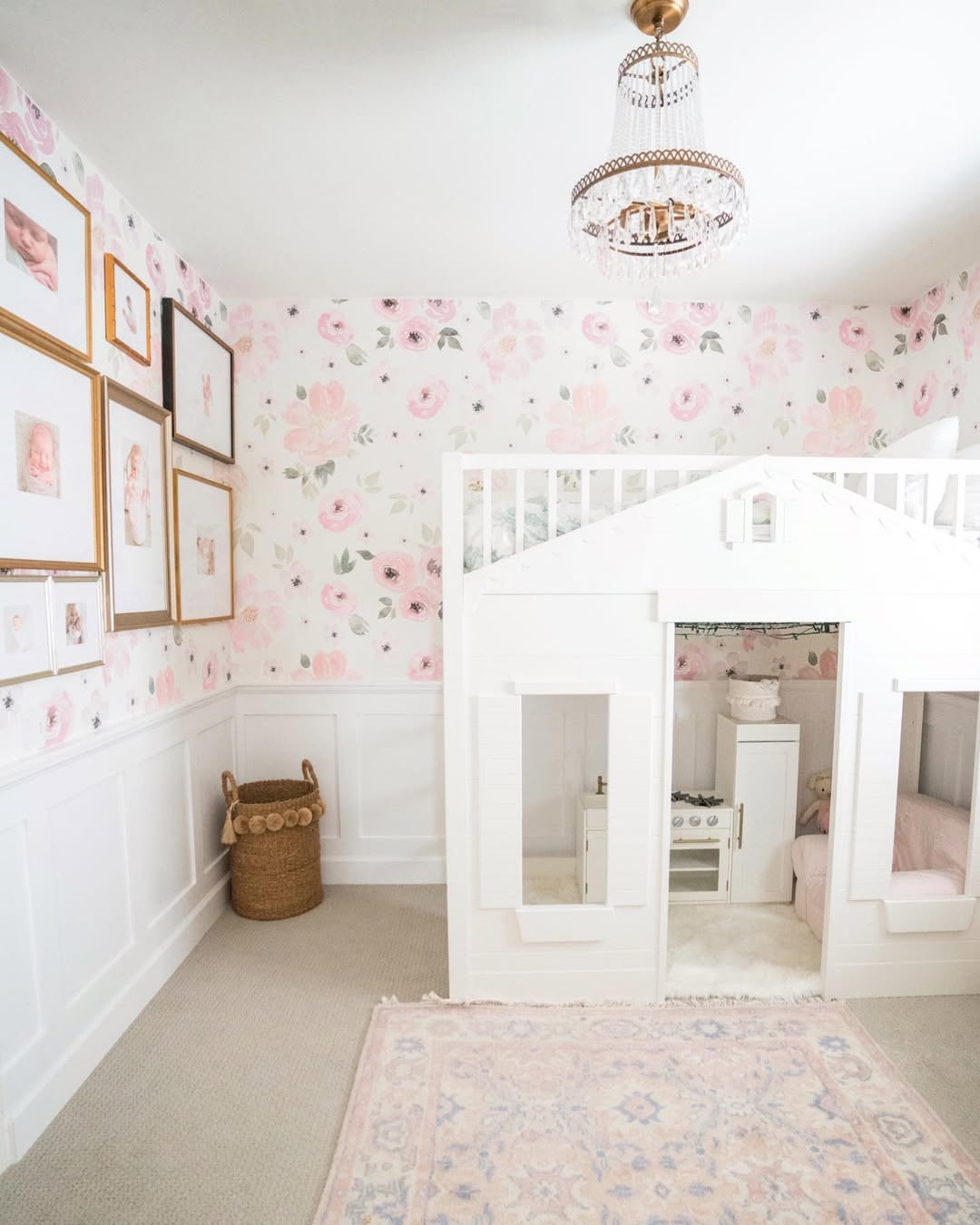 Floral Wallpaper and Gallery Wall Create a Sweet Nursery Vibe