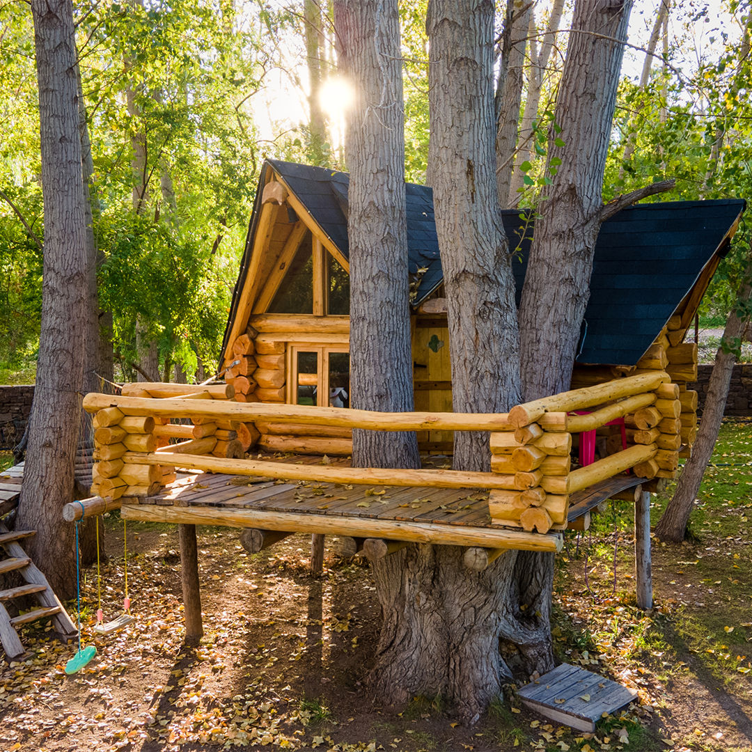 Rustic Charm with Natural Log Railings